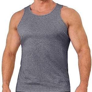 MAGCOMSEN Men's Tank Top Cotton Casual Workout Sleeveless Muscle Breathable Tank Shirt for Bodybuilding Gym Beach