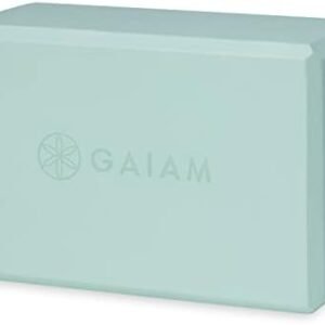 Gaiam Yoga Block - Supportive Latex-Free Eva Foam - Soft Non-Slip Surface with Beveled Edges for Yoga, Pilates, Meditation - Yoga Accessories for Stability, Balance, Deepen Stretches (Cool Mint)