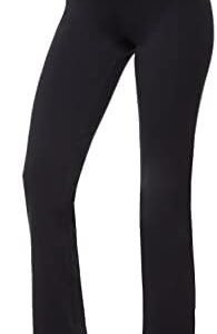 Nirlon Straight Leg Yoga Pants - Straight Leg Yoga Pants for Women Breathable Leggings for Women for Yoga Regular & Plus Size Pants for Women Yoga Work Pants for Women (L 30" Inseam, Black)