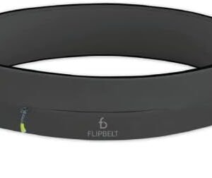 FlipBelt Zipper Running Belt | Fitness and Running Fanny Pack for Women and Men | Non Chafing Waist Band Pack for Phone Keys Money | Moisture Wicking Storage Belt | USA Company