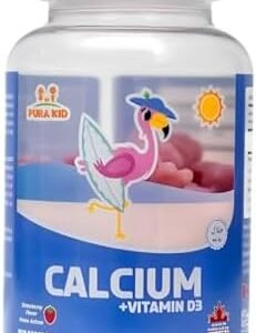 Puravita Calcium Supplements with Vitamin D3 - Calcium and Vitamin D for Strong Bones and Teeth | 80mg Calcium + 80IU Vitamin D3 | Gluten-Free, Nut-Free, and Non-GMO | 60 Calcium Gummies