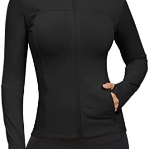 GYM RAINBOW Women Running Jackets Full Zip Slim Fit Lightweight Athletic Workout Yoga Jacket