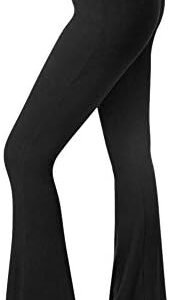 SATINA High Waisted Wide Leg Pants for Women | Women’s Palazzo Pants | Flared Leggings | Bootcut Bell Bottom Yoga Pants