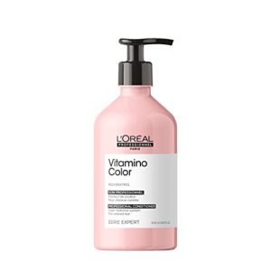 L'Oreal Professionnel Vitamino Color Conditionerr, Protects & Preserves Hair Color, Prevents Damage, Adds Vibrancy & Enhances Shine, Detangler, Reservatrol, Professional, 500ML