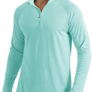 MAGCOMSEN Men's Long Sleeve Sun Shirts UPF 50+ Tees 1/4 Zip Up Fishing Running Rash Guard T-Shirts Outdoor Shirt