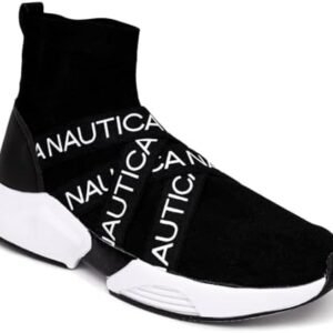 Nautica Mens High-Top Sock Sneaker with Extra Ankle Support (Slip-On/Lace-up)