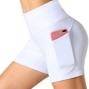Dragon Fit Womens Yoga Shorts with Pockets High Waist Workouts Shorts Tummy Control Yoga Pants for Running,Gym,Fitness