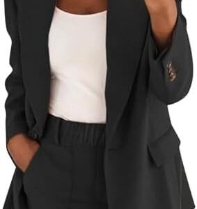 Blazer Suit Set for Women Plus Size Lapel Jackets Long Pants Work Official Lounge Set Casual 2 Piece Blazer Suits
