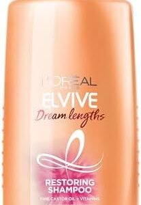 L'Oreal Paris Elvive Dream Lengths Restoring Shampoo With Fine Castor Oil and Vitamins B3 and B5 for Long, Damaged Hair, Visibly Repairs Damage Without Weighdown With System, 28 Fl Ounce