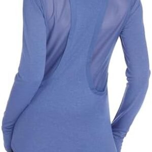 PINSPARK Long Sleeve Workout Shirts for Women Mesh Yoga Tops Hiking Gym Shirts Breathable Dry Fit Running Shirts