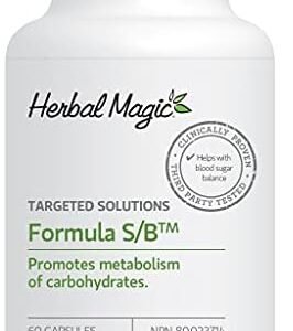 Herbal Magic Formula S/B Supplement for Healthy Glucose and Carbohydrate Metabolism. Contains Chromium. Non-GMO Vegetable Capsules for Women & Men