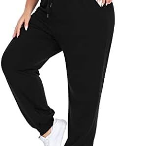 COOTRY Plus Size Sweatpants for Women Loose Elastic Waist Drawstring Joggers Workout Lounge Pants with Pockets