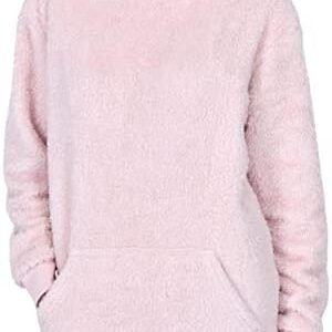 Sleepdown Womens Luxury Teddy Fleece Hoodie - Hooded Long Sleeve Sweatshirt Top Warm Soft Cosy Pullover Jumper