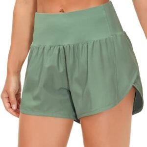 Dragon Fit Women's Quick-Dry Running Shorts Athletic Sweat Workout Shorts with Mesh Liner Zipper Pockets