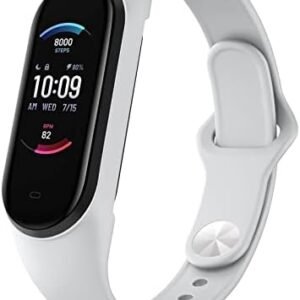 Meliya Band for Xiaomi Mi Band 5/Mi Band 6 Straps, Adjustable Soft Silicone Sport Strap Replacement Band for Amazfit Band 5 Fitness Tracker Women Men
