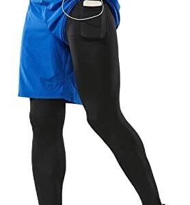 picofun Men's 2 in 1 Running Pants Workout Gym Sweatpants Shorts Compression Leggings with Pockets