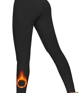 Fleece Lined Leggings Women High Waisted- Thermal Winter Workout Leggings for Women Warm Yoga Pants
