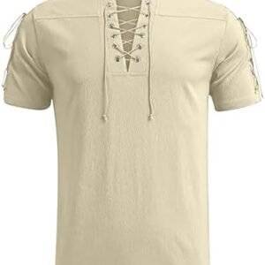Pleated Plain Tops for Man Summer Fall Short Sleeve Vneck Linen Loose Fit Long Tops Blouses Shirts Mens 2024