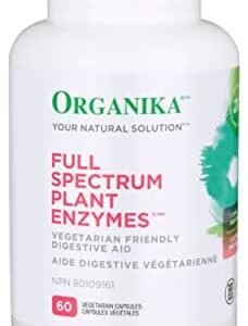 Organika Full Spectrum Plant Enzymes- Helps Break Down Carbs, Fat, Protein, Dairy- 60 vcaps