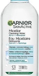 Garnier Micellar Cleansing Water, All-in-One Cleanser and Waterproof Makeup Remover, Cleanses and Soothes, For Face, Lips & Eyes, For All Skin Types, 400ml