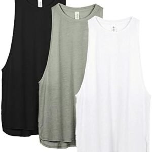 icyzone Workout Tank Tops for Women - Running Muscle Tank Sport Exercise Gym Yoga Tops Athletic Shirts