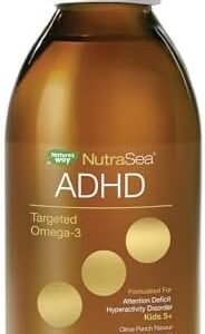 NutraSea ADHD Targeted Omega-3, 940 mg of EPA + DHA, 80 mg of GLA, 500 IU Vitamin D3, 200 ml Liquid