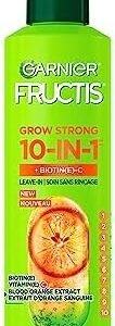 Garnier Fructis Grow Strong Thickening Hairspray for Fine Hair, with Biotin & Vitamin C, 10-in-1 Benefits & Heat Protectant, 239ml