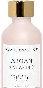 Pearlessence Argan & Vitamin E Facial Oil | Powerful Hydration to Help Balance, Revive & Rejuvenate Skin | USA Made, Cruelty & Paraben Free (54 ml)