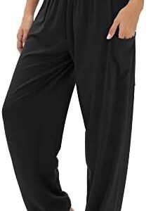 QIANXIZHAN Women's Harem Pants, High Waist Yoga Boho Trousers with Pockets 7009