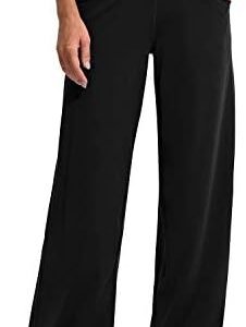 G4Free Womens Wide Leg Pants High Waisted Yoga Pants with Pockets Stretch Workout Straight Leg Pants Lounge Pants