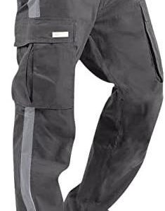 Ozmmyan Cargo Pants for Men Relaxed-Fit Ripstop Lightweight Work Trousers Casual Outdoor Hiking Bottom Pant with Multi Pocket