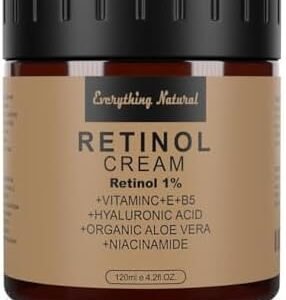 Retinol Cream - Premium Moisturizer for face - Large - 120ml/4.2fl.OZ - Infused with Hyaluronic Acid, Vitamin C Serum, Vitamin E, and Niacinamide