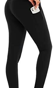 FLAVOFIIT Comfortable Soft Leggings for Women Yoga Pants with Pockets High Waist Tummy Control Gym Workout Pants