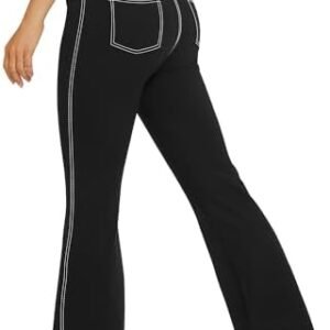 G4Free Bootcut Yoga Pants for Women High Waist Casual Flare Pants with 4 Pockets
