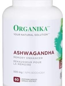 Organika Ashwagandha- Stress Relief, Sleep Aid, Mood Enhancement, Thyroid and Blood Sugar Balance- 60 vcaps