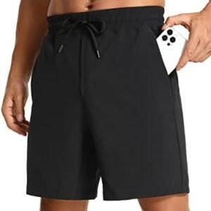 CRZ YOGA Men's Linerless Workout Shorts - 7'' Quick Dry Running Sports Athletic Gym Shorts with Pockets
