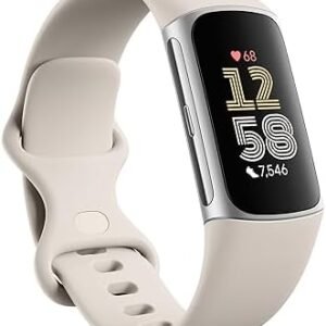 Fitbit Charge 6 Advanced Health and Fitness Tracker with Built-in GPS, Stress Management Tools, Sleep Tracking, 24/7 Heart Rate and more -- Silver/White