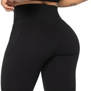Sunzel 10" / 8" / 5" / 3" Biker Shorts for Women with Pockets, High Waisted Yoga Workout Shorts