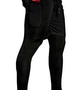 OEBLD Mens 2 in 1 Athletic Running Pants Quick Dry Gym Workout Shorts for Men Compression Pants with Pockets