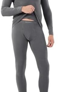 DAVID ARCHY Men's Thermal Underwear Set with Double-Layer Knee & Elbow Panels and Cozy Fleece Lining - Top & Long Johns