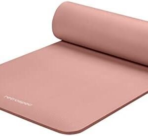 Retrospec Solana Yoga Mat 1/2" Thick w/Nylon Strap for Men & Women - Non Slip Excercise Mat for Yoga, Pilates, Stretching, Floor & Fitness Workouts, Black