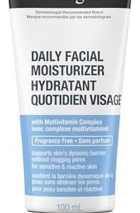 Neutrogena Fragrance Free Daily Facial Moisturizer, Face & Neck Moisturizer for Sensitive Skin with Vitamin B3, Pro-Vitamin B5 & Vitamin E Supports Skin's Dynamic Barrier, 100ml