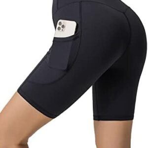 Darkterror Biker Shorts for Women High Waist Workout Shorts Spandex Gym Athletic Yoga Running with Pockets