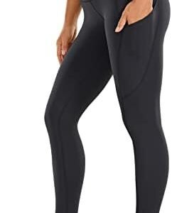 CRZ YOGA Women's Naked Feeling Workout Leggings 25 Inches - High Waisted Yoga Pants with Side Pockets Athletic Running Tights