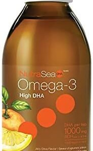 Nature's Way NutraSea Omega-3 High DHA - Fish Oil Omega-3 with 1500 mg EPA + DHA – Support Cardiovascular & Cognitive Health – Non-GMO - Juicy Citrus Flavour, 200 mL Liquid