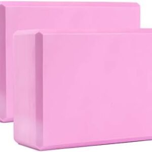 SK Depot™ Yoga Block (Set of 2) LxWxH :9"x3"x6" Supportive Latex Free EVA Foam High Density Soft Non-Slip Surface for Yoga Pilates Meditation Balance Exercise
