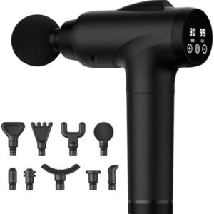 Massage Gun Deep Tissue, Handheld Electric Muscle Massager, High Intensity Percussion Massage Device for Pain Relief with 9 Attachments & 30 Speed