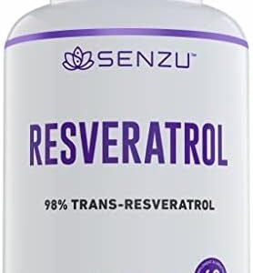 Ultra High Purity Resveratrol Capsules - 98% Trans-Resveratrol - Highly Purified and Highly Bioavailable - 60 Caps Resveratrol Supplement