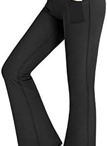 Promover Bootleg Yoga Pants Womens Flare Leggings High Waisted Tummy Control Bootcut Dress Pants with Pockets