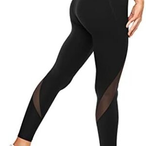 Nebility Mesh Leggings for Women High Waist Yoga Pants Workout Running Leggings Gym Sports Tights with Pockets